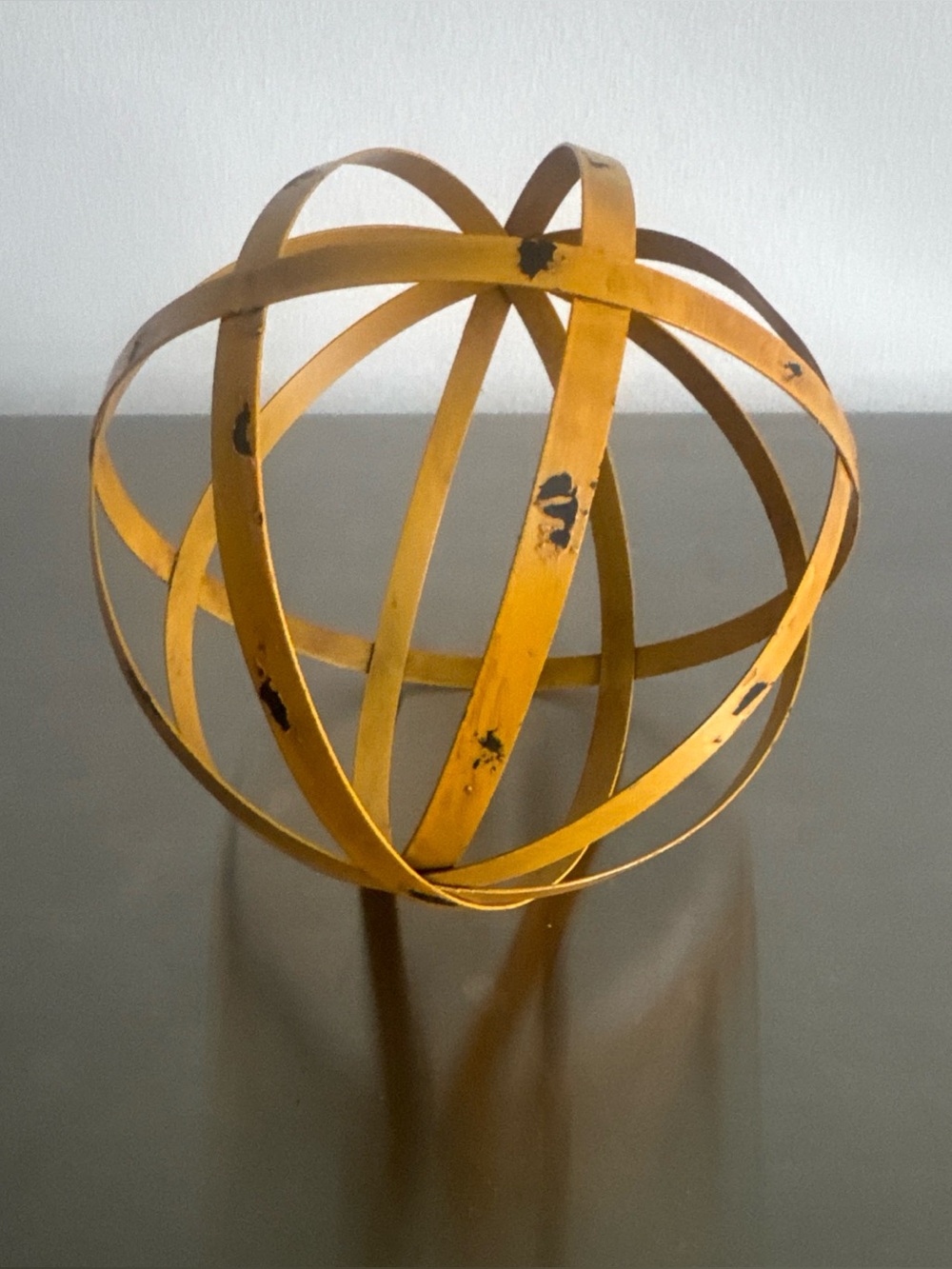 Distressed Metal Band Decorative Sphere